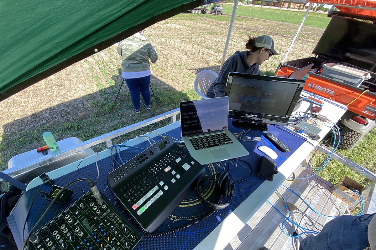 The audio/video decks used to livestream the 2020 Farming Smarter Field School live from the field amidst the COVID-19 pandemic.